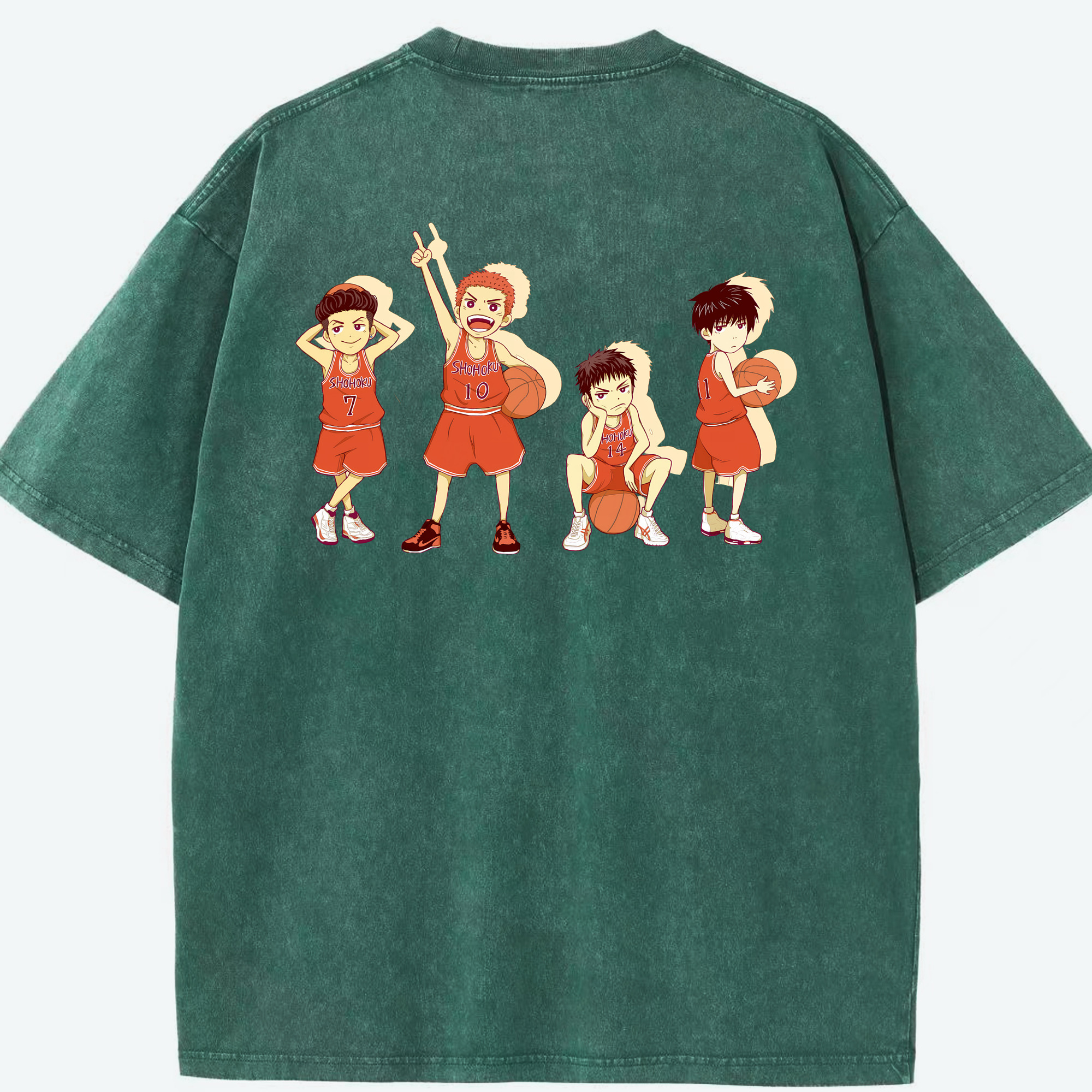 （画像用） SLAM DUNK／スラムダンク 綿100% ヴィンテージ風 半袖Tシャツ（背面プリント）